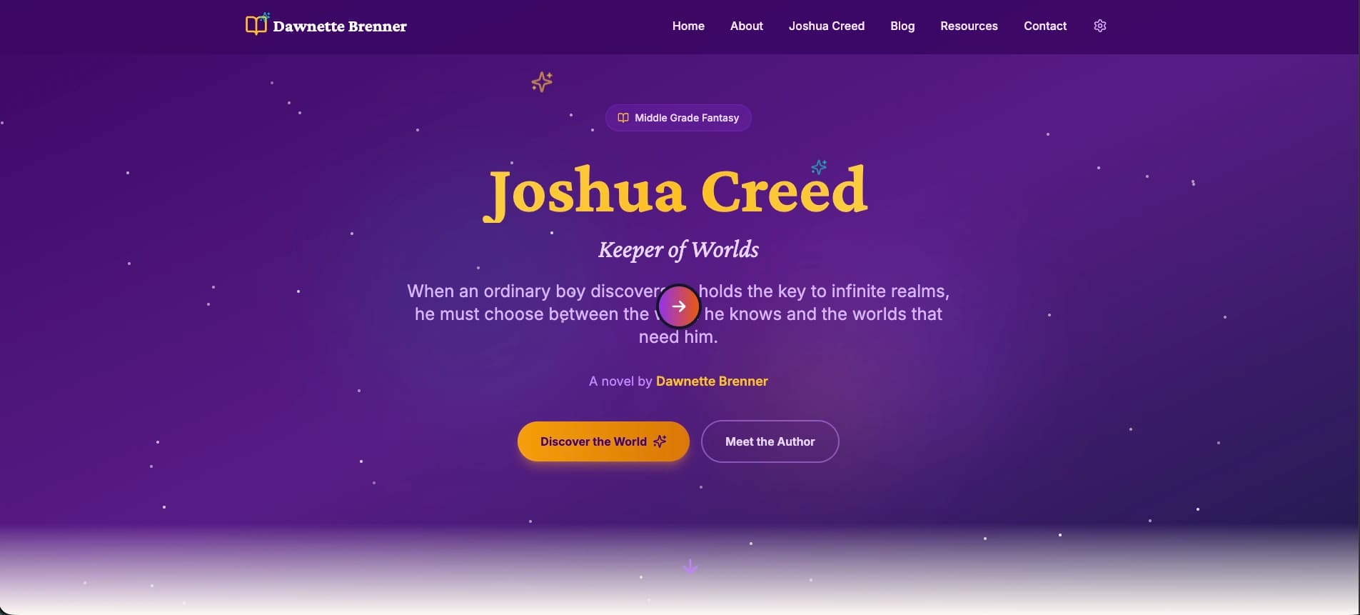 Author Fantasy Website preview