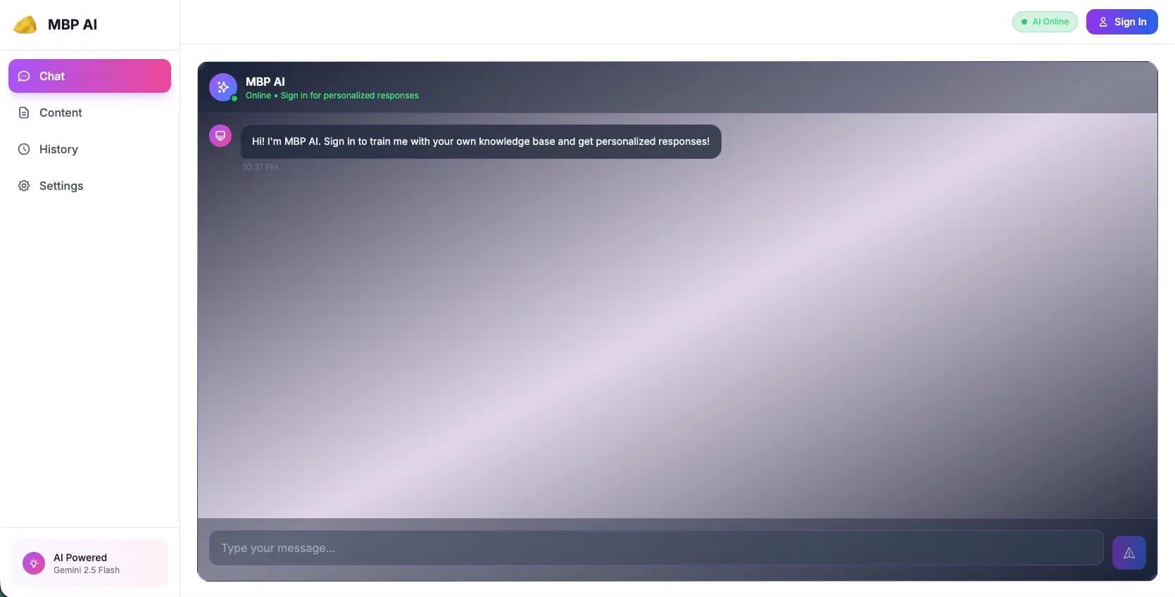Chatbot Content Custom preview
